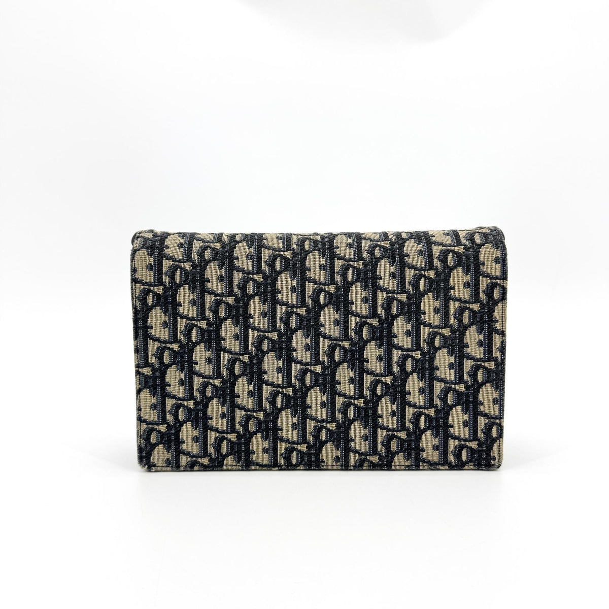 Dior Saddle Slim Clutch Blue Oblique Jacquard
