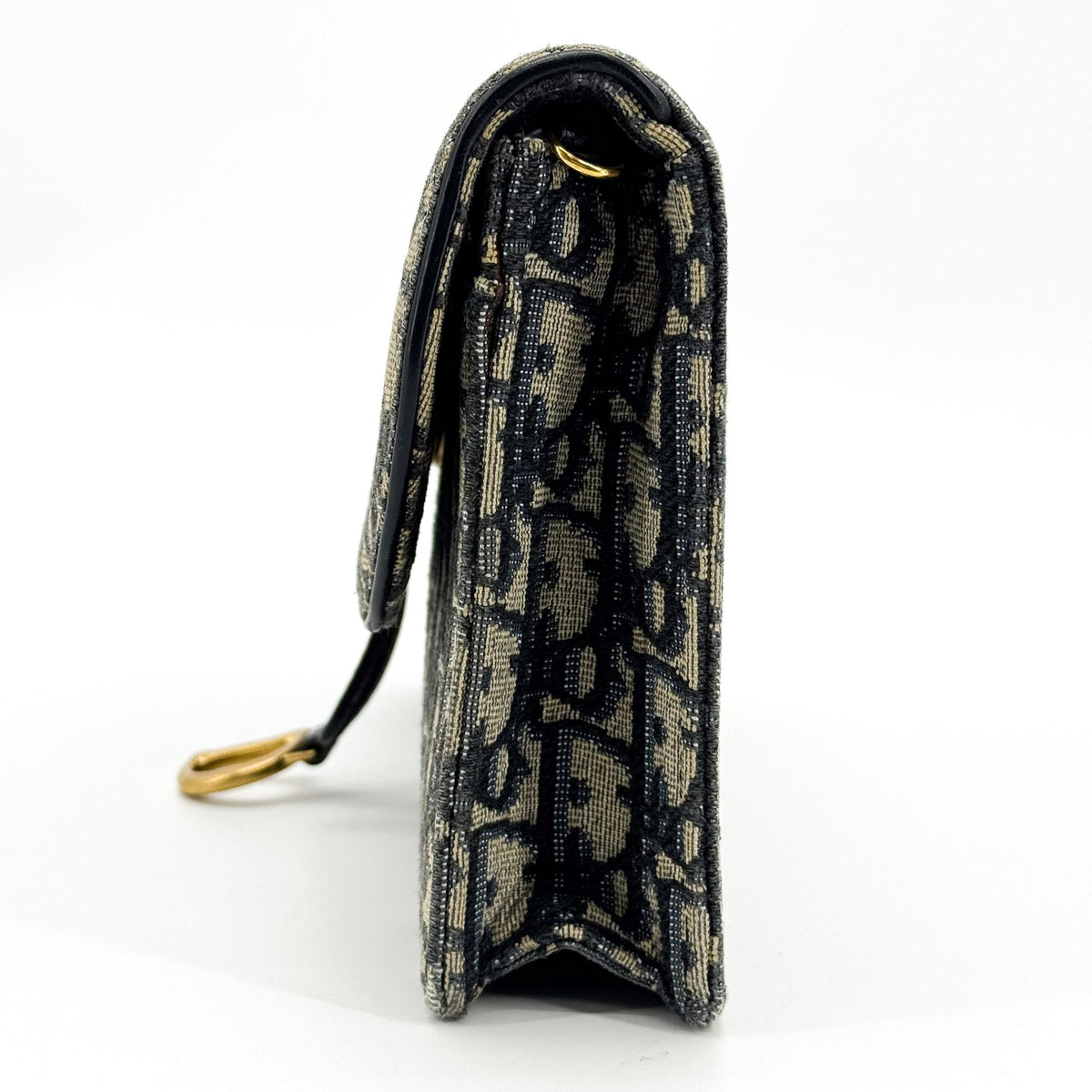 Dior Saddle Slim Clutch Blue Oblique Jacquard