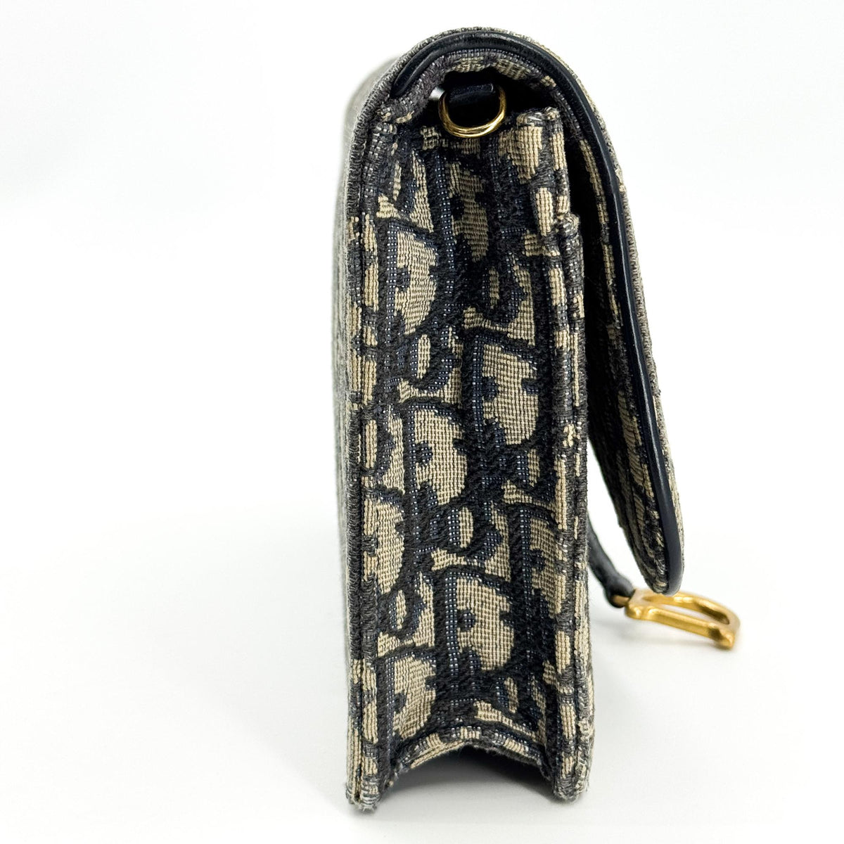 Dior Saddle Slim Clutch Blue Oblique Jacquard