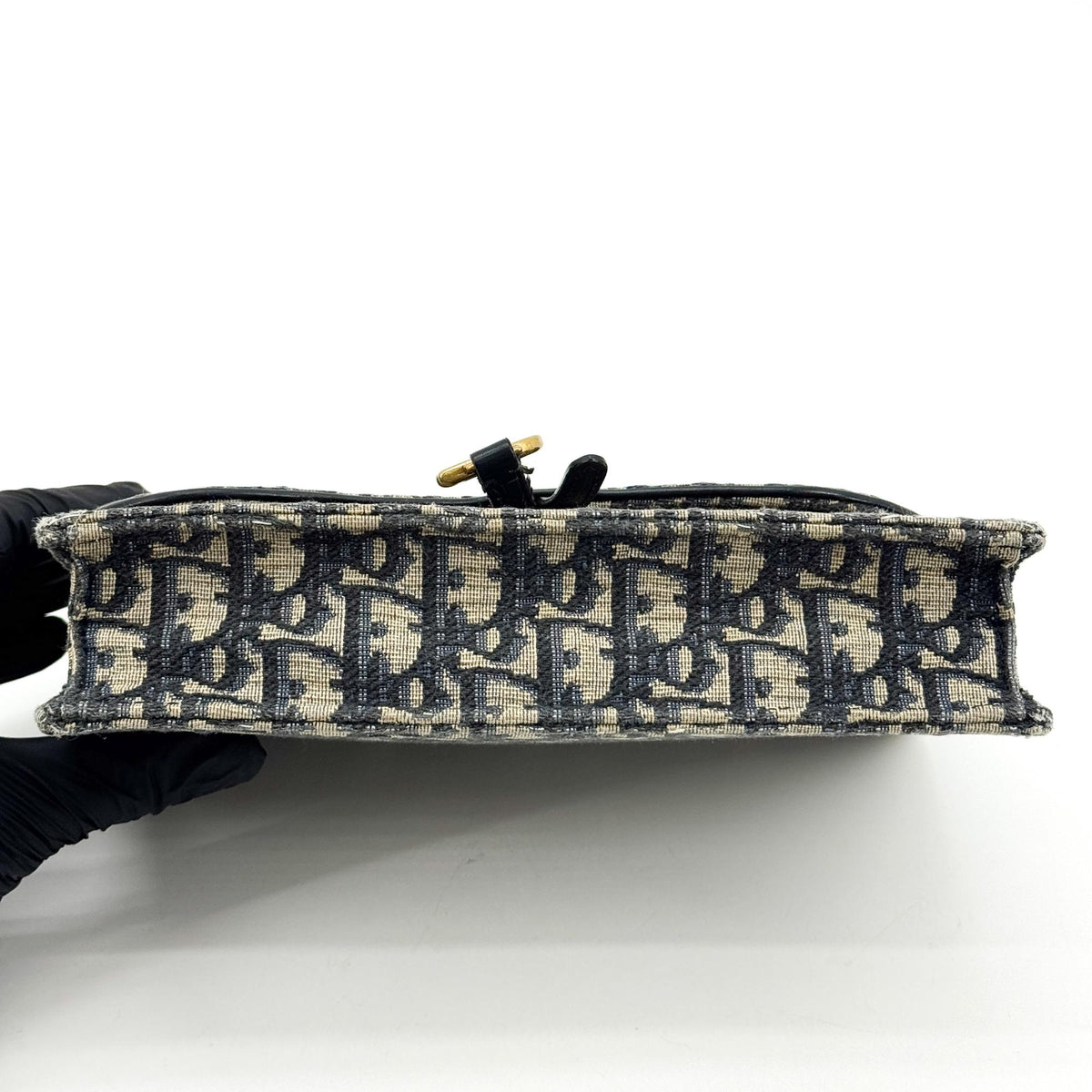 Dior Saddle Slim Clutch Blue Oblique Jacquard