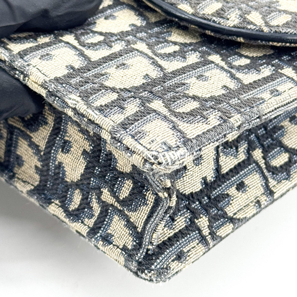 Dior Saddle Slim Clutch Blue Oblique Jacquard