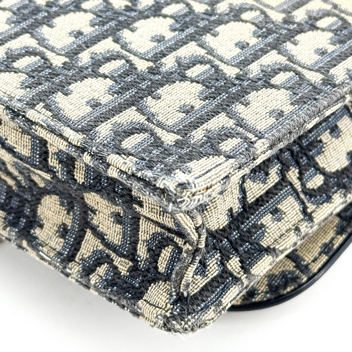 Dior Saddle Slim Clutch Blue Oblique Jacquard