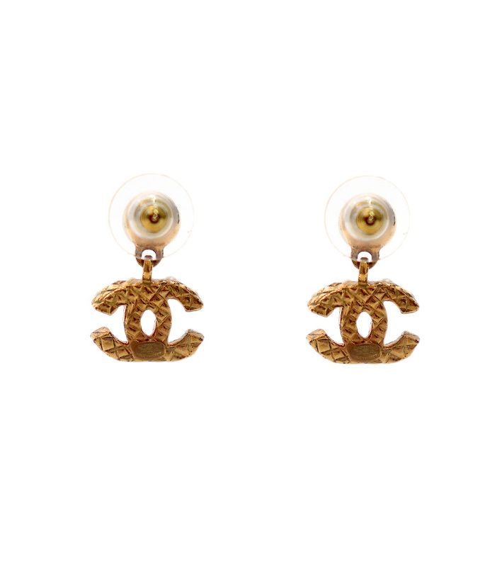 Chanel Pearl CC Drop Gold Earrings