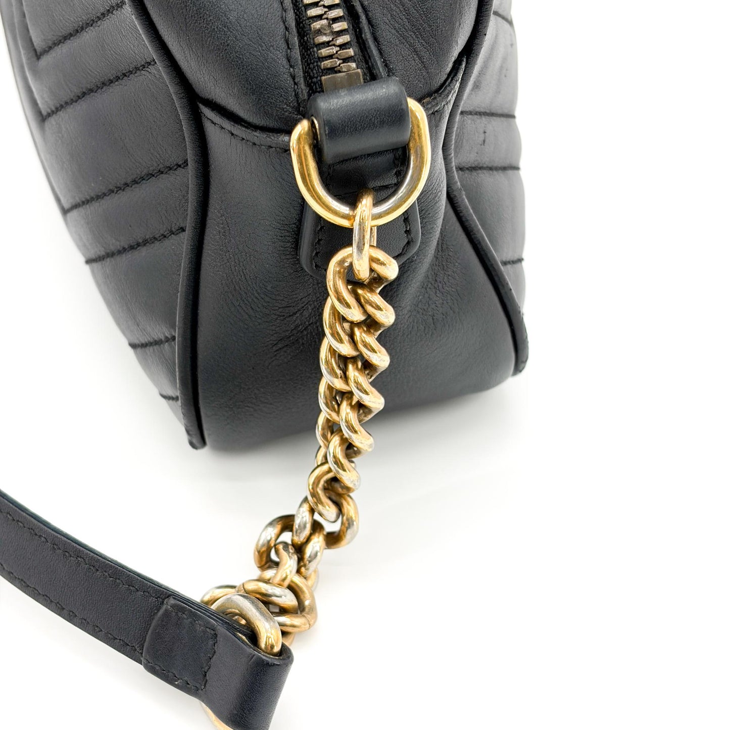 Gucci GG Marmont Small Matelassé Camera Bag Shoulder Bag Black