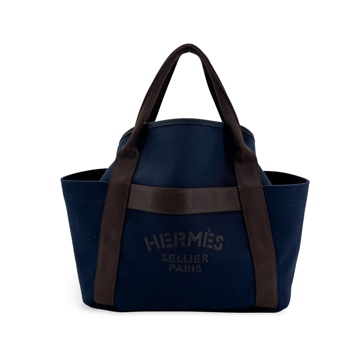 Hermès Grooming Bag Navy Brown