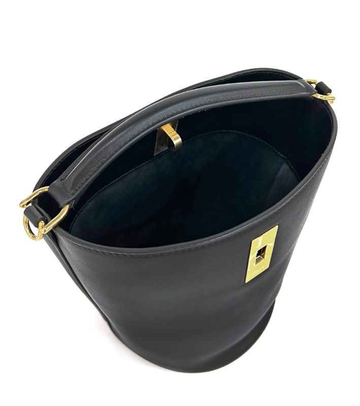 Celine Black Leather 16 Bucket Bag
