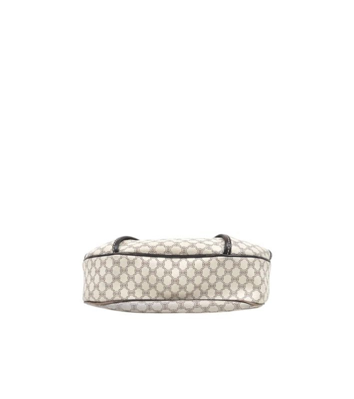 Céline White Macadam Two-Pocket Hobo Bag