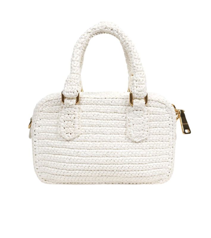 Miu Miu White Arcady Crochet Tote