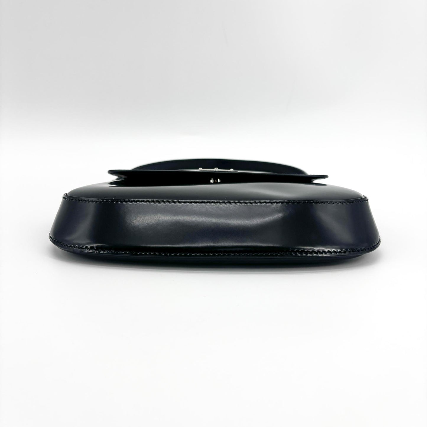 Prada Cleo Brushed Leather Flap Shoulder Bag Black