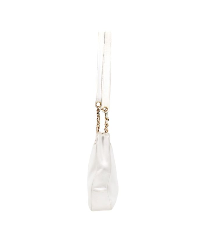 Chanel White Caviar Big CC Chain Shoulder Bag
