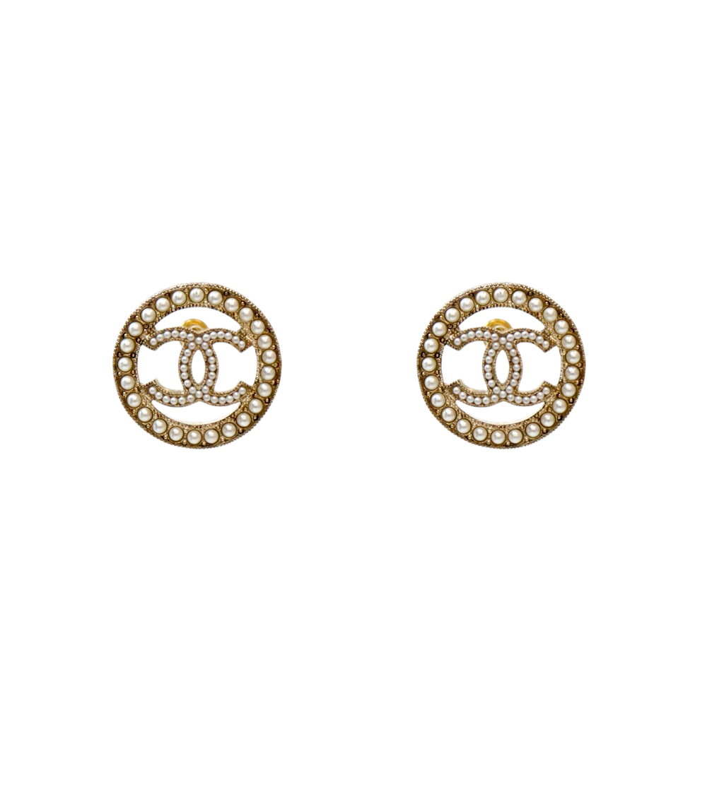Chanel Pearl CC Earrings