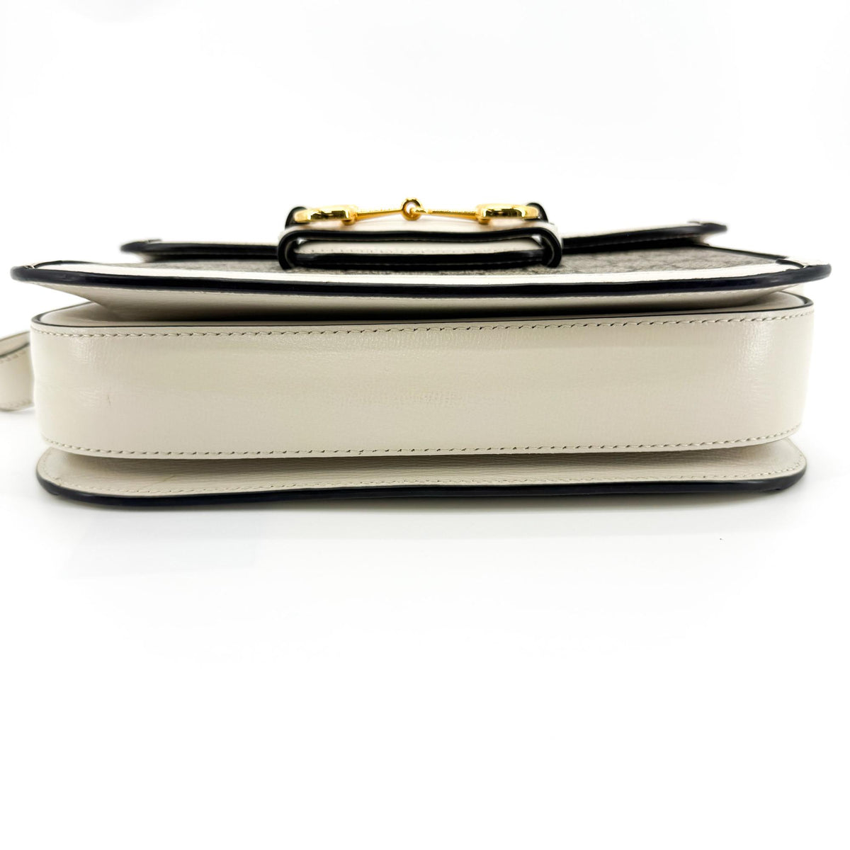 Gucci Horsebit 1955 Small Crossbody Bag GG Supreme White