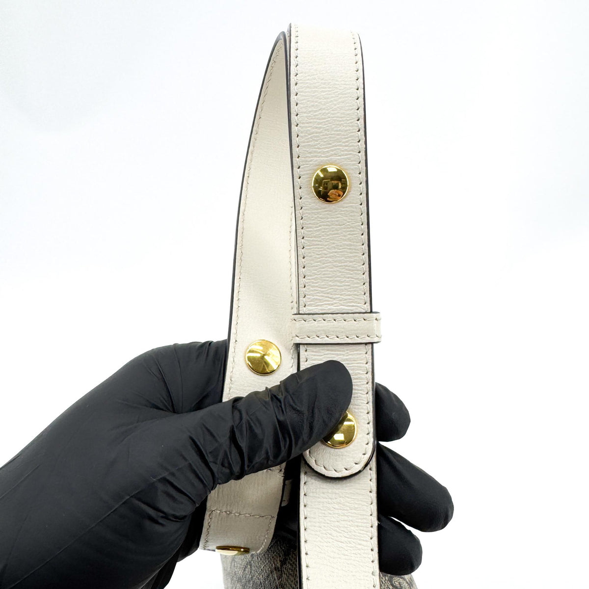 Gucci Horsebit 1955 Small Crossbody Bag GG Supreme White
