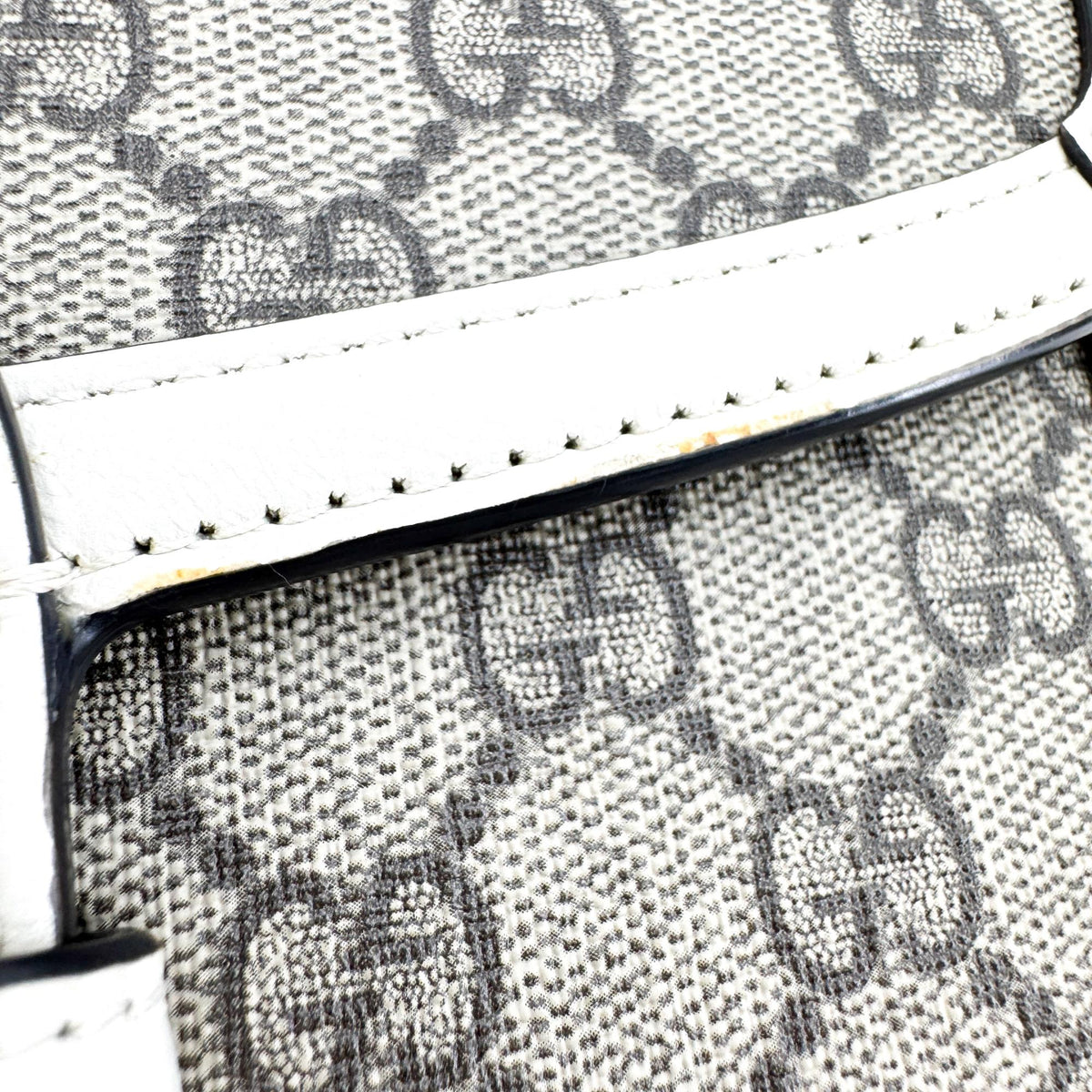 Gucci Horsebit 1955 Small Crossbody Bag GG Supreme White
