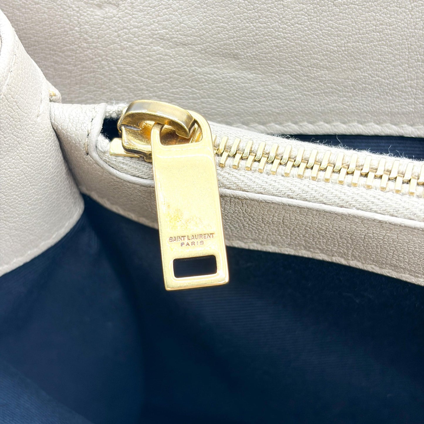 Saint Laurent Medium College Bag Taupe Matelassé Leather Vintage Gold Hardware