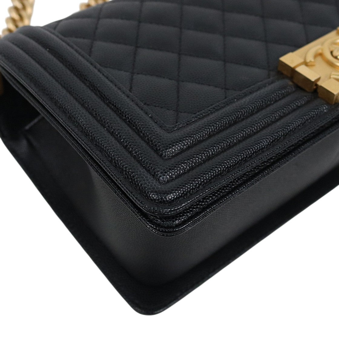 Chanel Medium Black Caviar Boy Shoulder Bag