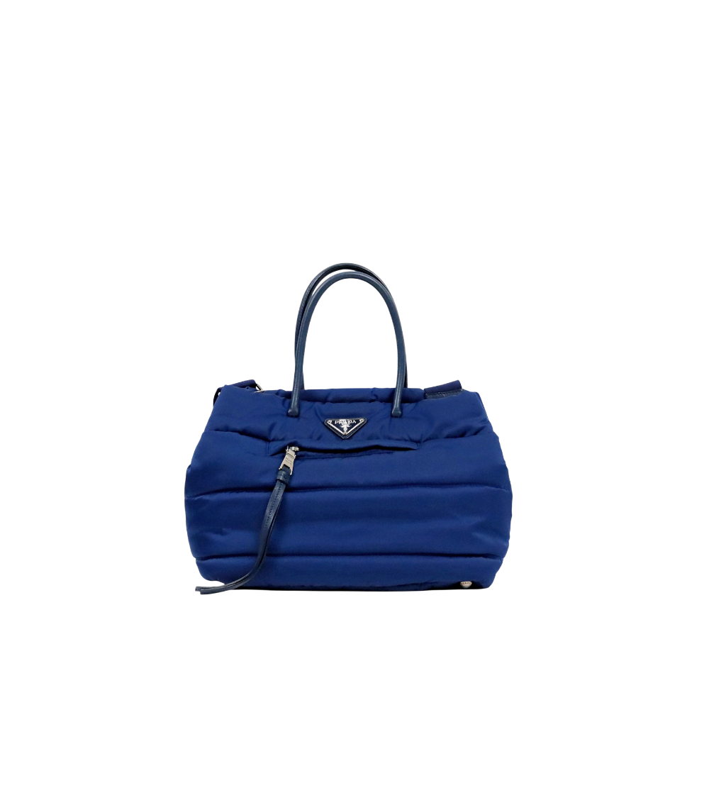 Prada Blue Quilted 2-Way Bag