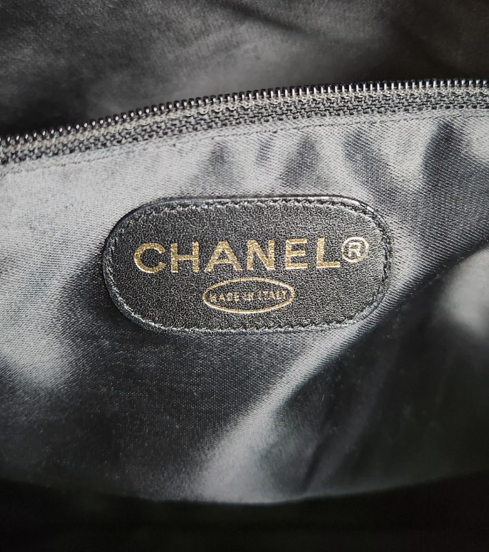 Chanel Black Caviar Golden Ball Big CC Chain Shoulder Bag