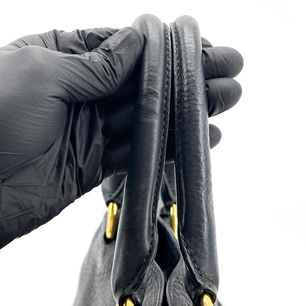 Prada Vitello Daino Tote Bag Black with Gold Hardware