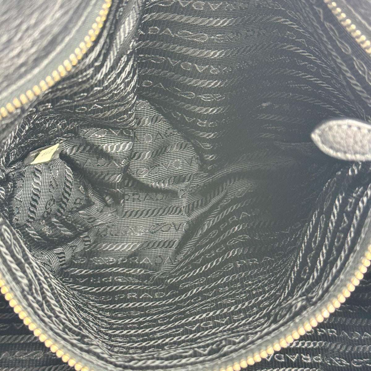 Prada Vitello Daino Tote Bag Black with Gold Hardware