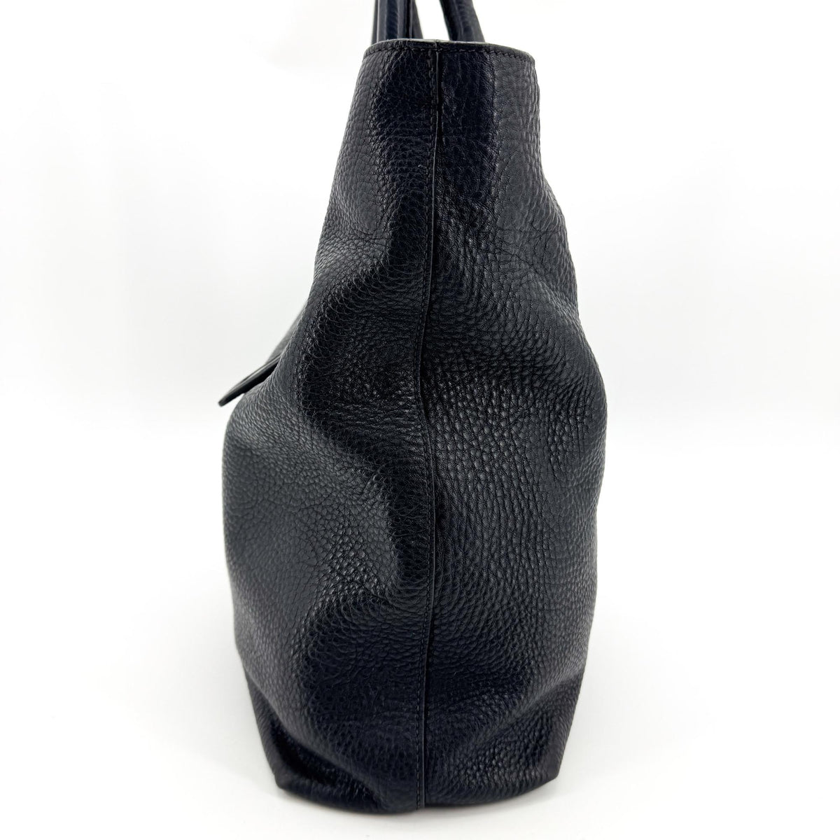Prada Vitello Daino Tote Bag Black with Gold Hardware