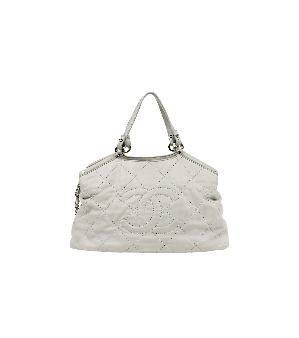 Chanel Gray Big CC Wild Stitch 2-Way Bag