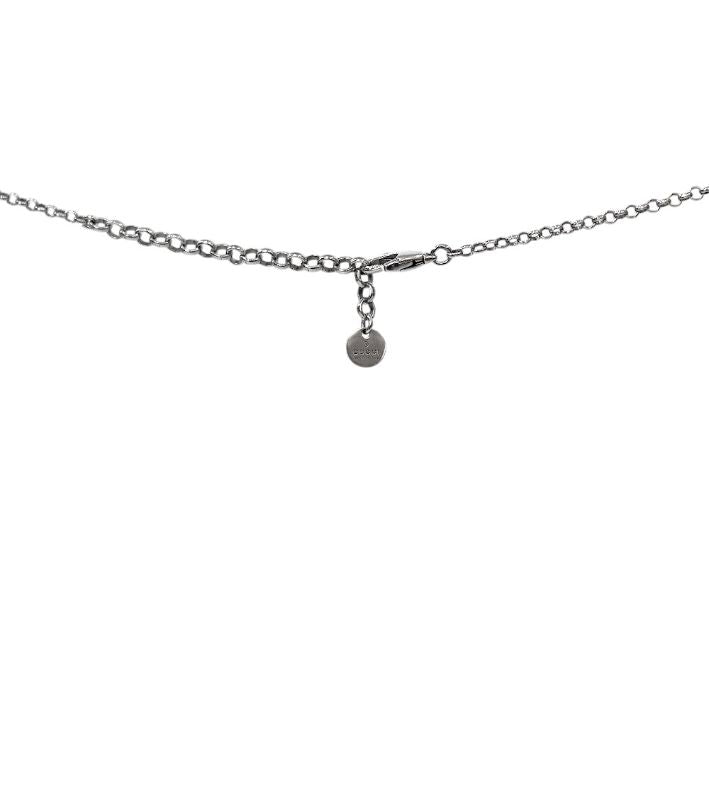 Gucci Black Interlocking G Silver Necklace
