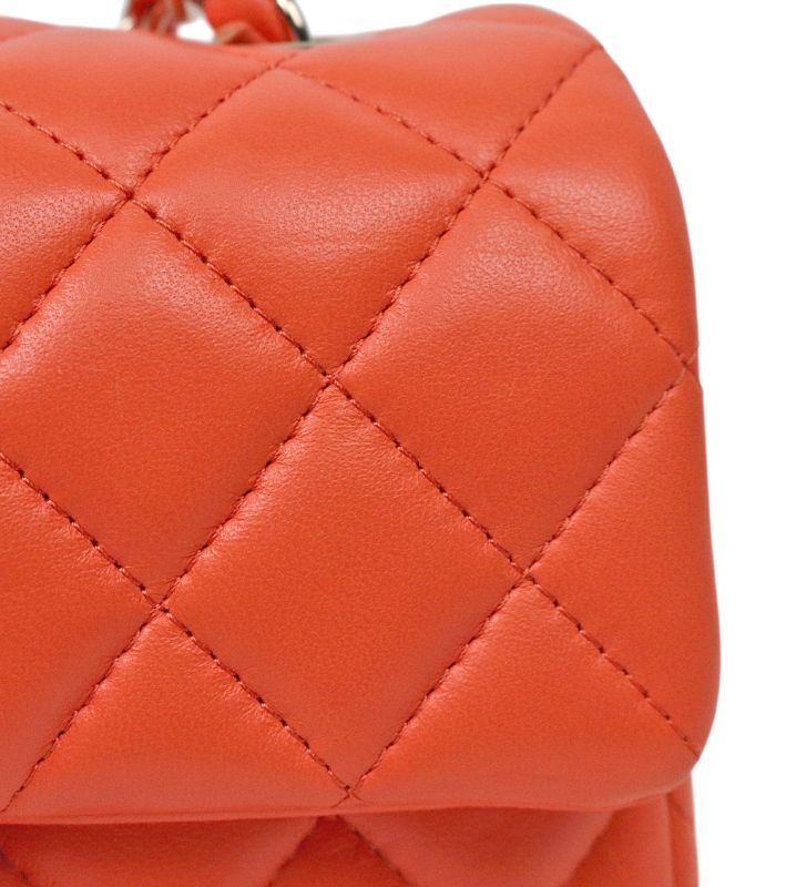 Chanel Orange Lambskin New Mini