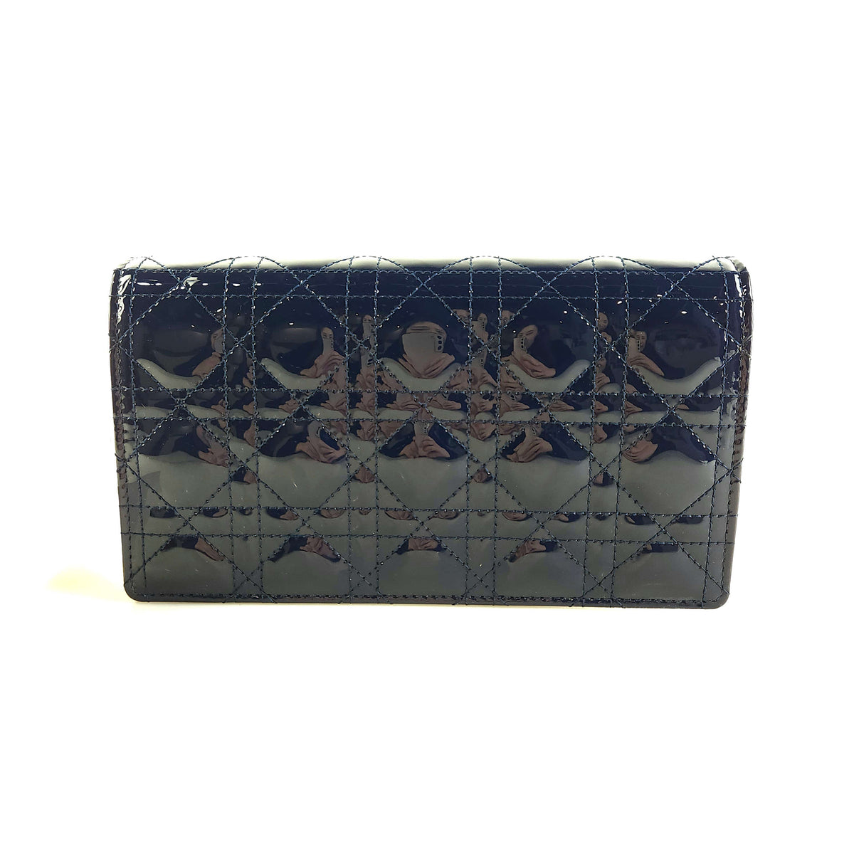 Patent Cannage Lady Chain Strap Pouch Crossbody Bag S0204OVRB