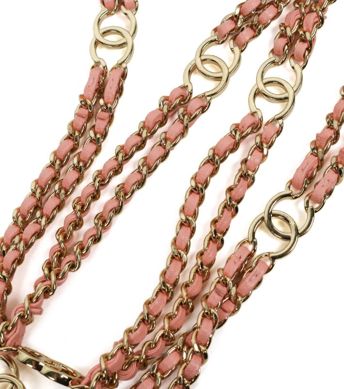 Chanel Pink Caviar Quilted CC Chain Shoulder Bag with Built-in Chip