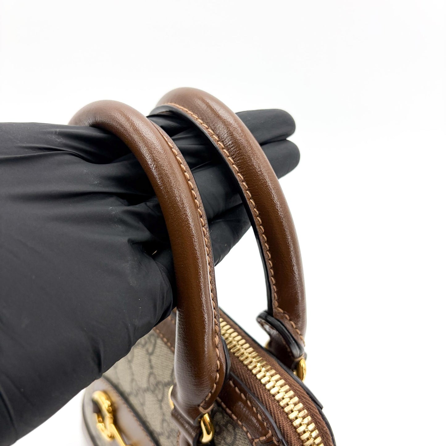 Gucci Horsebit 1955 Mini Top Handle Bag Brown