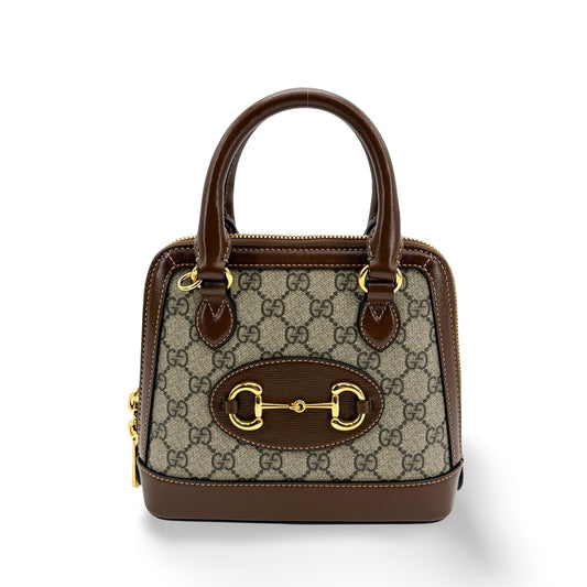 Gucci Horsebit 1955 Mini Top Handle Bag Brown