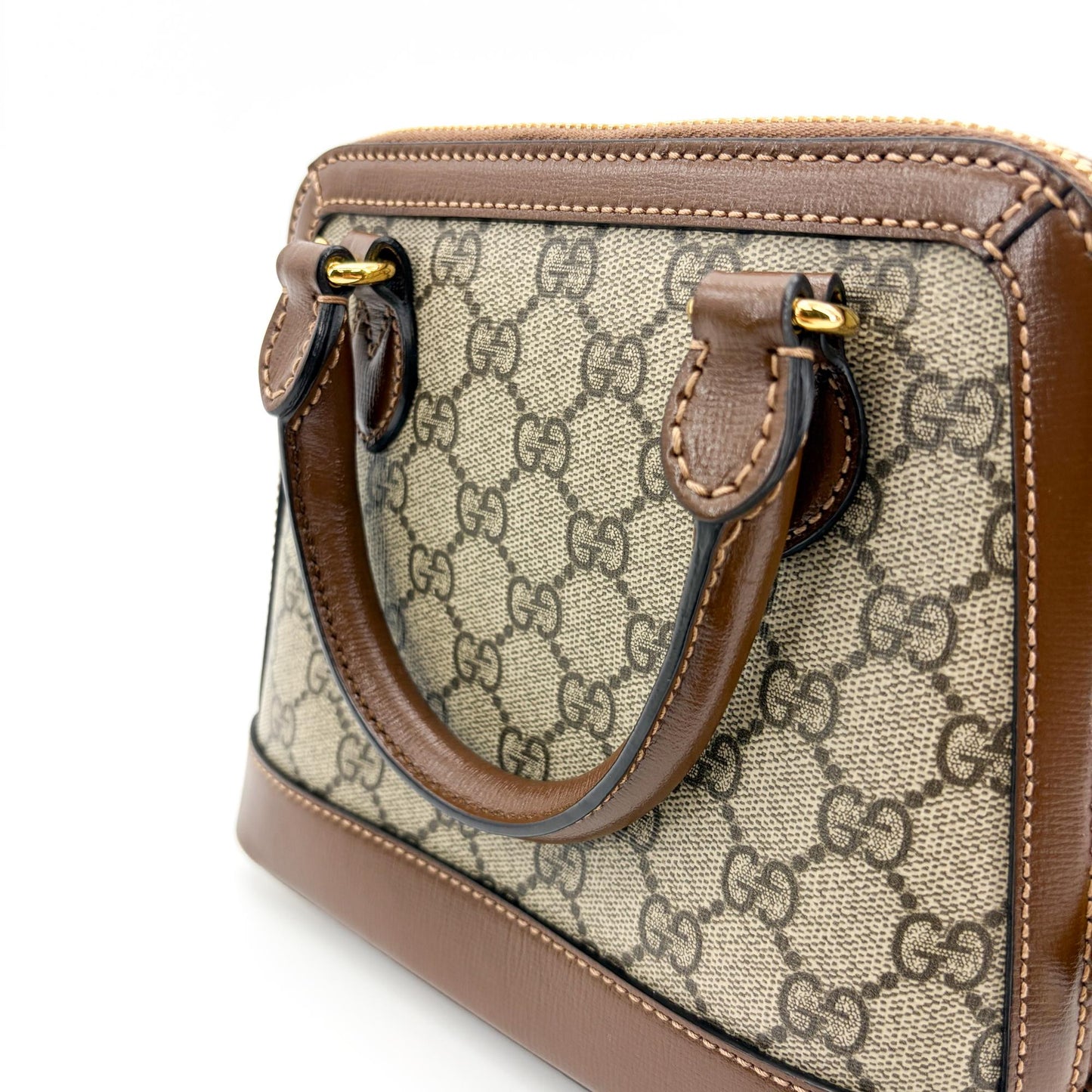 Gucci Horsebit 1955 Mini Top Handle Bag Brown