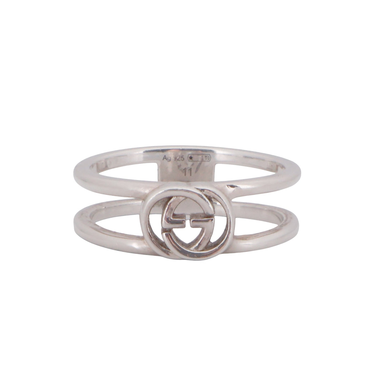 Gucci 298036 Interlocking G Open Silver Ring