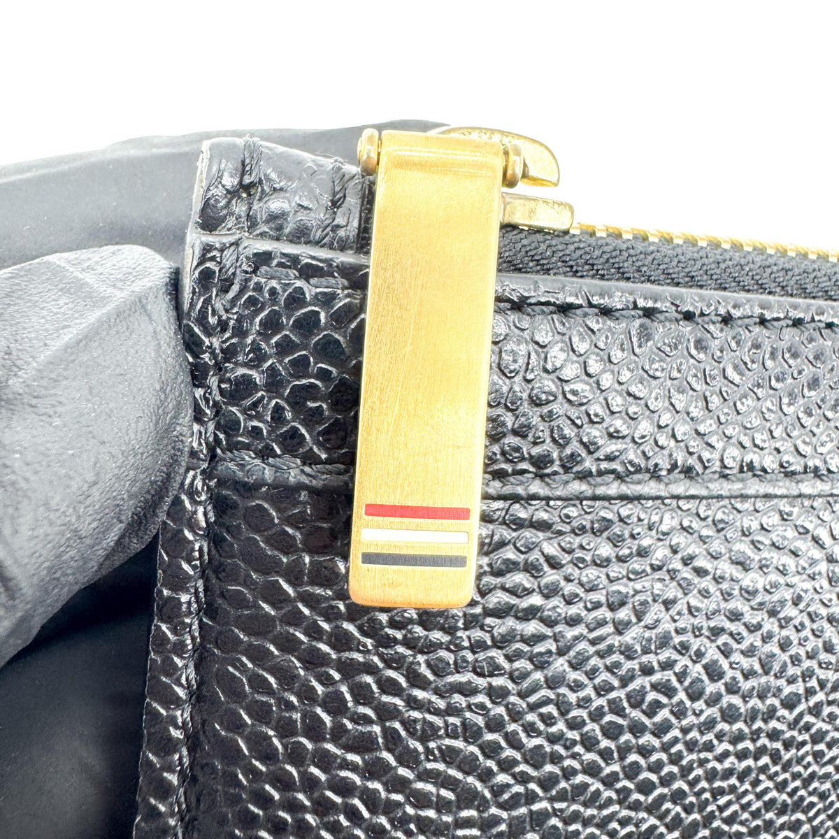 Thom Browne Grain Leather Document Holder Large Navy