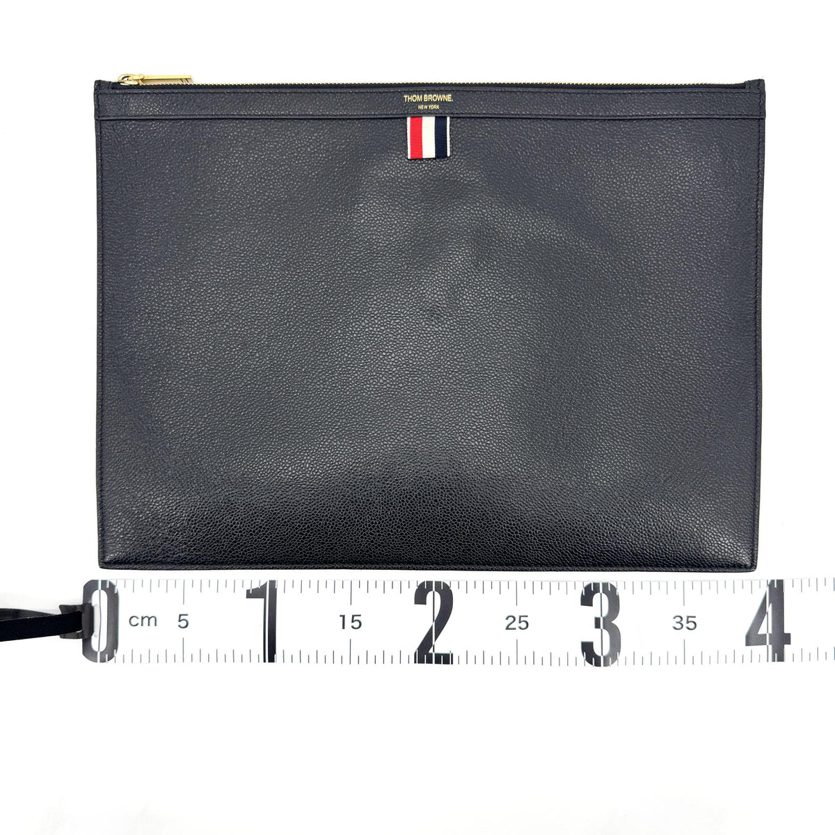 Thom Browne Grain Leather Document Holder Large Navy
