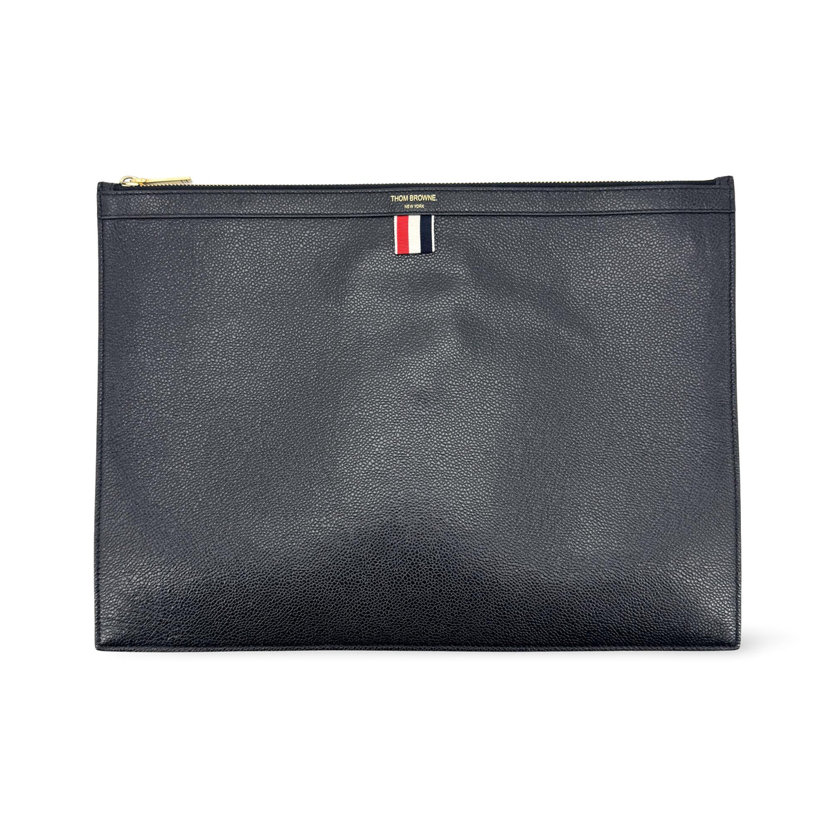 Thom Browne Grain Leather Document Holder Large Navy