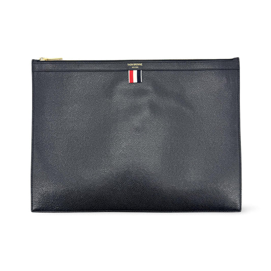 Thom Browne Grain Leather Document Holder Large Navy