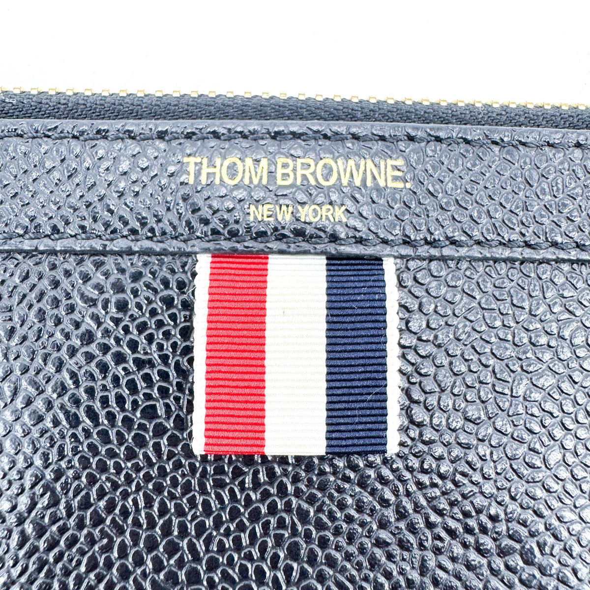 Thom Browne Grain Leather Document Holder Large Navy