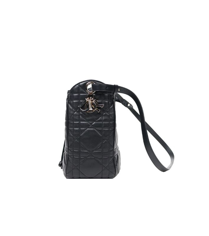 Dior Medium Black Leather De Motion Bucket Bag