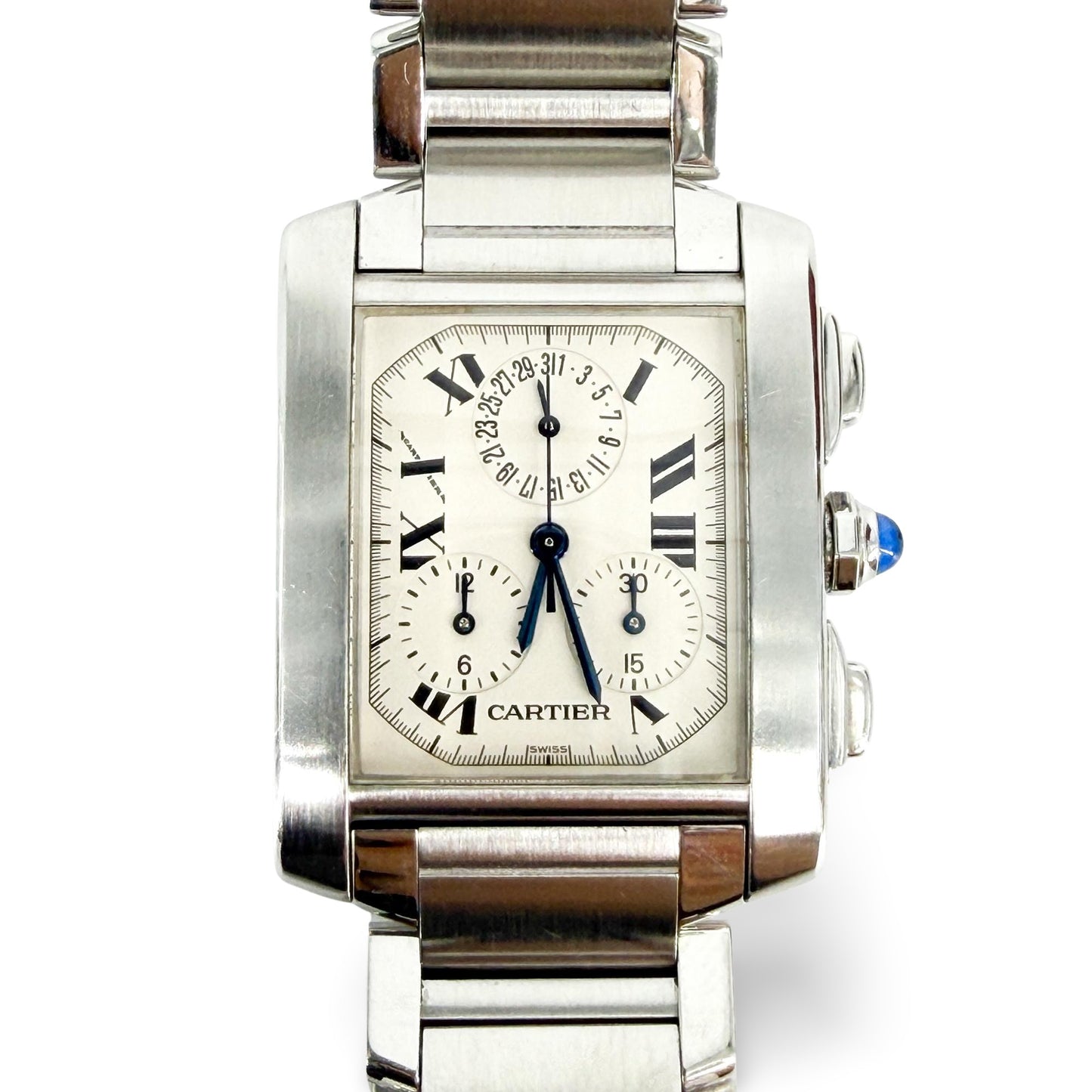 Cartier Tank Française Chronoflex LM Steel