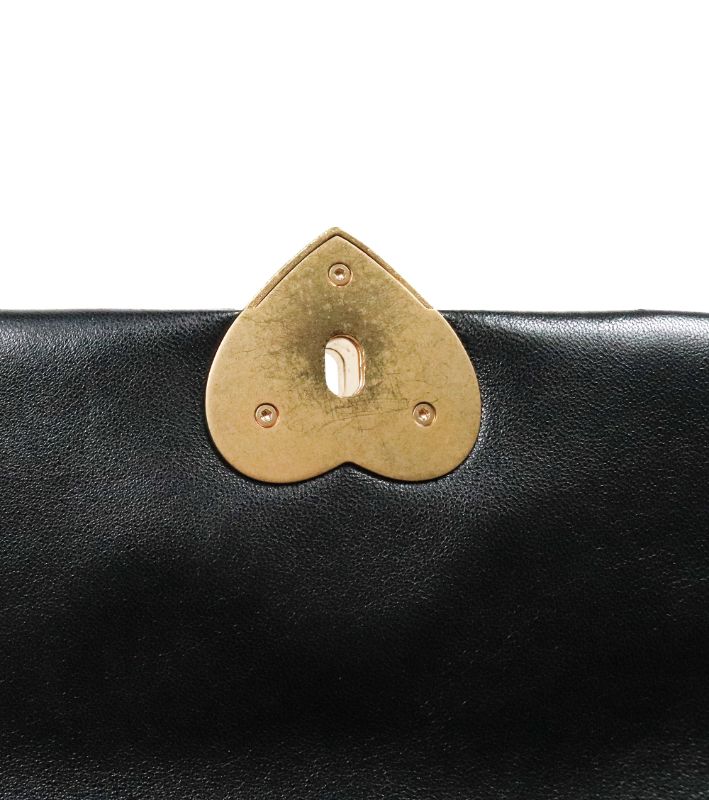 Chanel Black Lambskin Heart Turn-Lock Flap Shoulder Bag