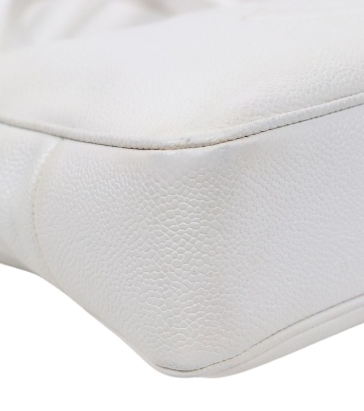 Chanel White Caviar Big CC Chain Shoulder Bag