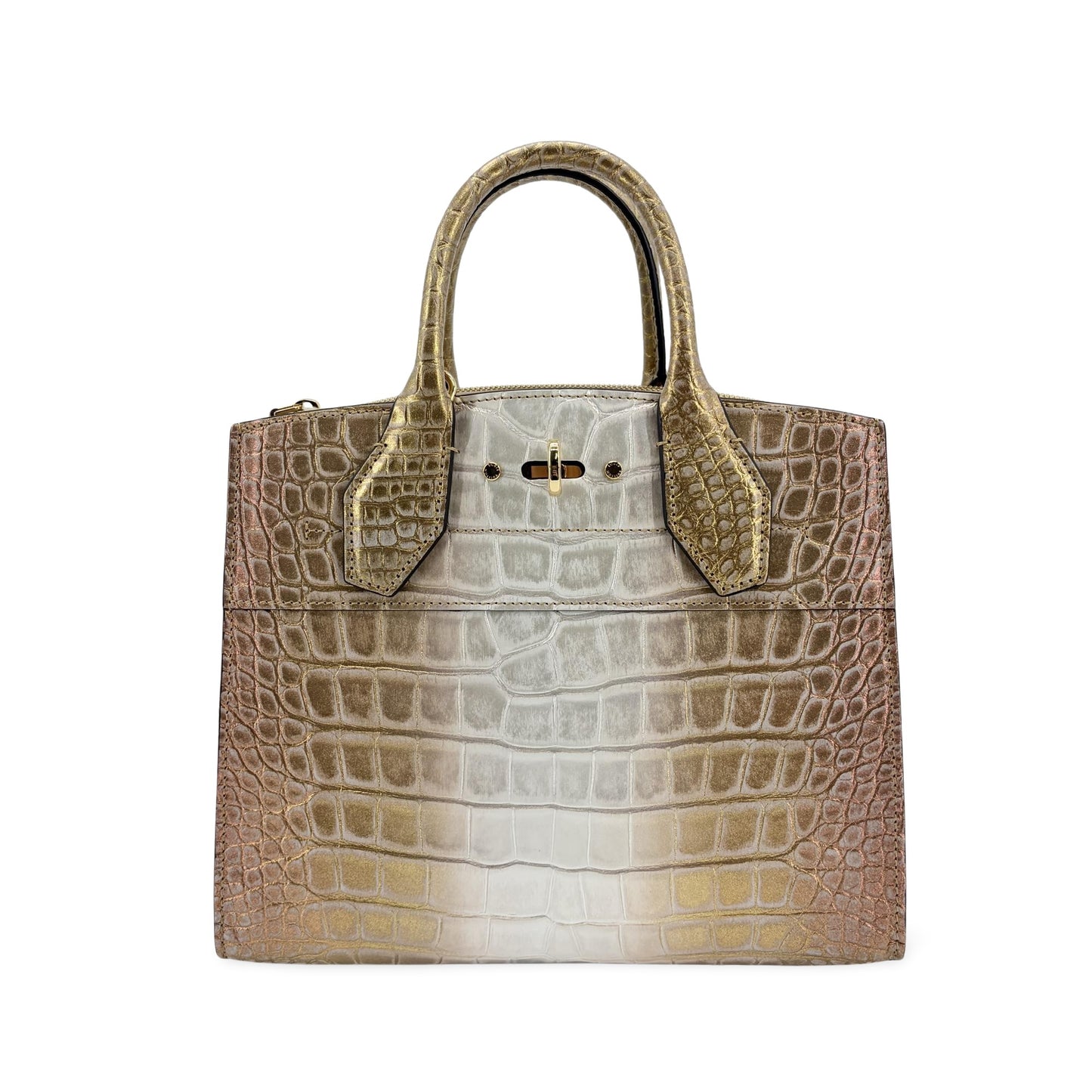 Louis Vuitton City Steamer PM Crocodile Gold Silver Gradient