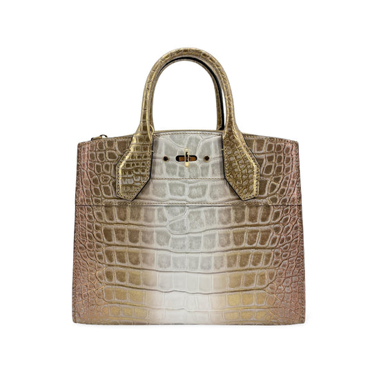 Louis Vuitton City Steamer PM Crocodile Gold Silver Gradient