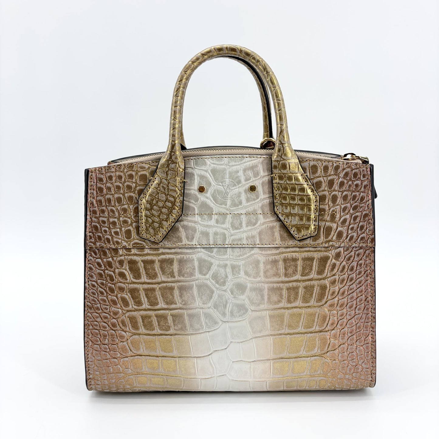 Louis Vuitton City Steamer PM Crocodile Gold Silver Gradient