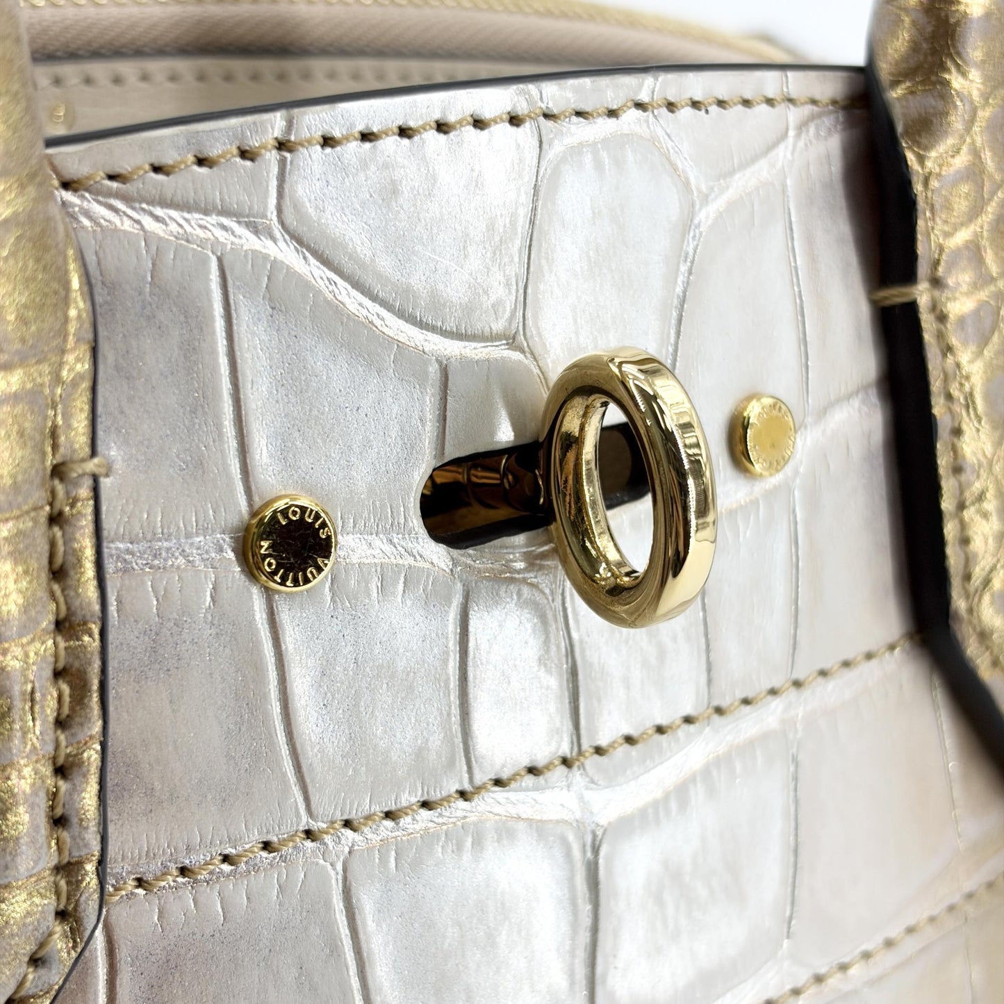 Louis Vuitton City Steamer PM Crocodile Gold Silver Gradient