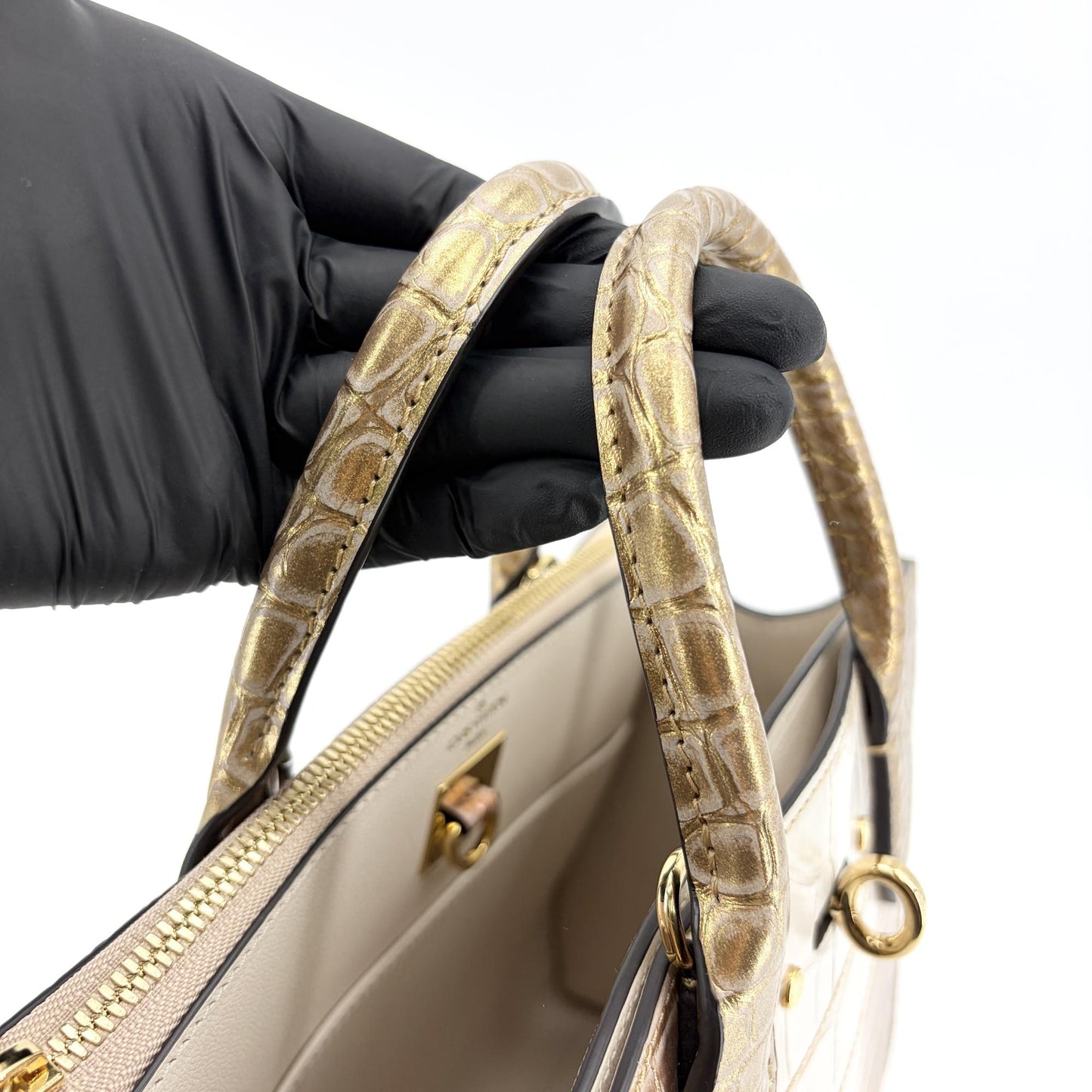 Louis Vuitton City Steamer PM Crocodile Gold Silver Gradient