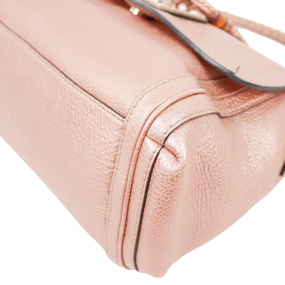 Gucci Metallic Pink Bamboo Bella Shoulder Bag