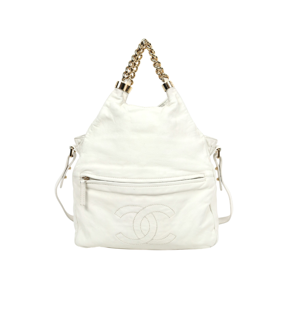 Chanel White Rodeo Drive Hobo 2WAY Bag